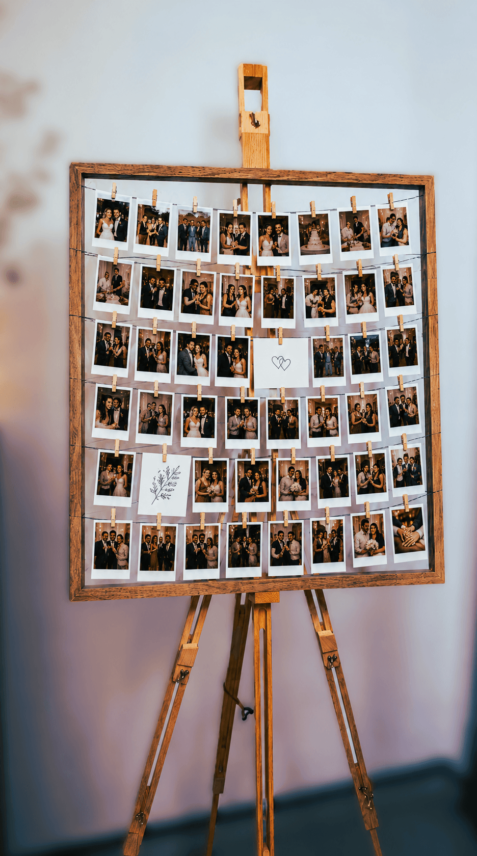 Dekoratives Stativ zum Aufhängen der Polaroid-Fotos